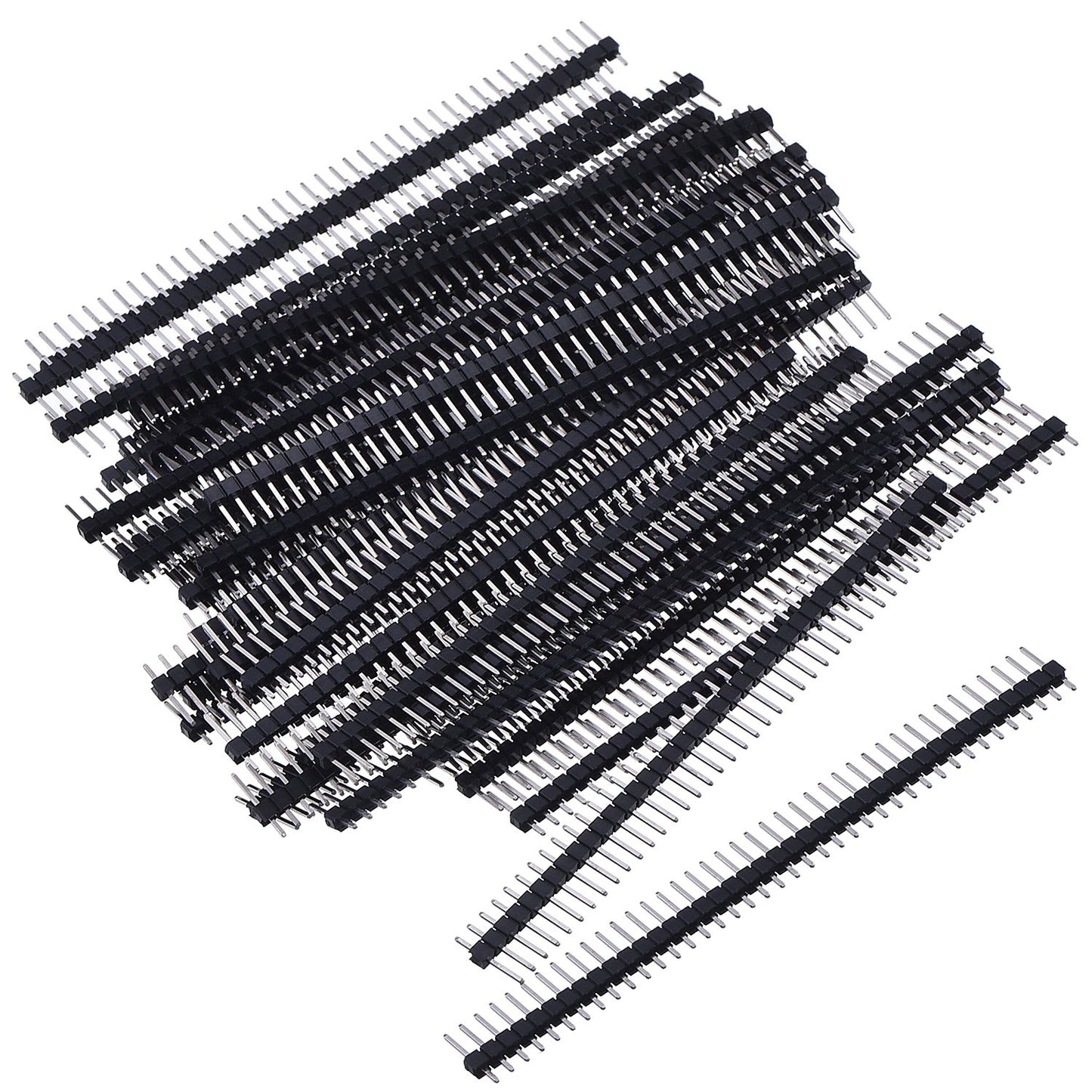 2.54mm 40Pin Single Row Black Male Header Needle (200pcs)